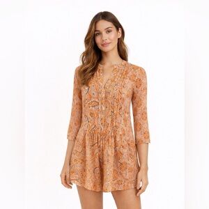 BCBG Maxazria Bessie Rumi Hippie Boho Tunic Mini Dress XS